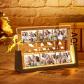 Custom Multi-Photo NANA Personalized Name Acrylic Night Light – U-Shaped Walnut Wooden Base Gift for Grandma